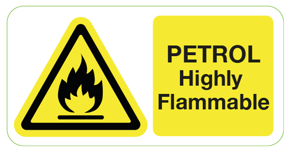 Petrol Highly Flammable Labels