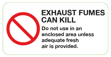 Exhaust Fumes Can Kill Labels