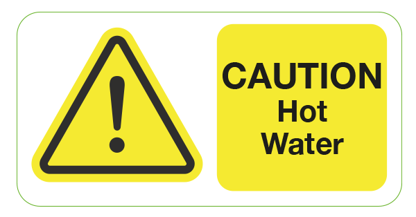 Caution Hot Water Labels