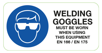 Welding Goggles Must Be Worn Labels