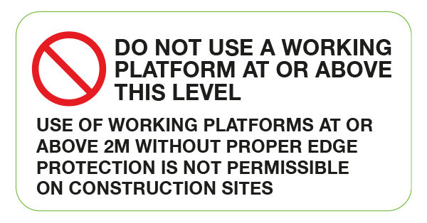 Do Not Use Working Platform Labels – Earlsmere Limited