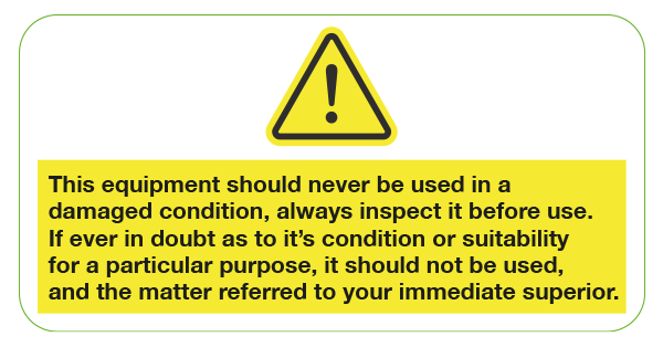 Inspect Before Use Warning Labels