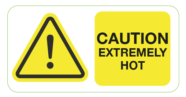 Caution Extremely Hot Labels