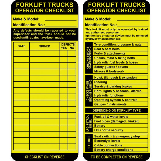 Forklift Safety Tag Kit
