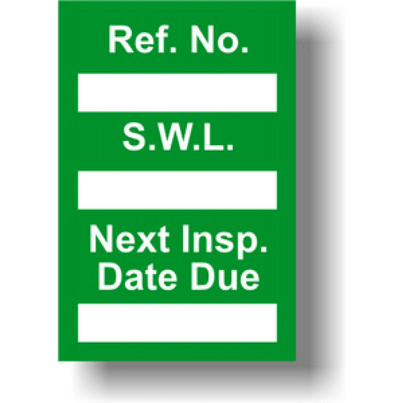 Safe Working Load Inserts (Pack of 20)