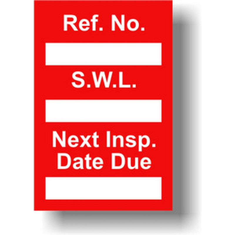 Safe Working Load Inserts (Pack of 20)
