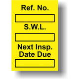 Safe Working Load Inserts (Pack of 20)