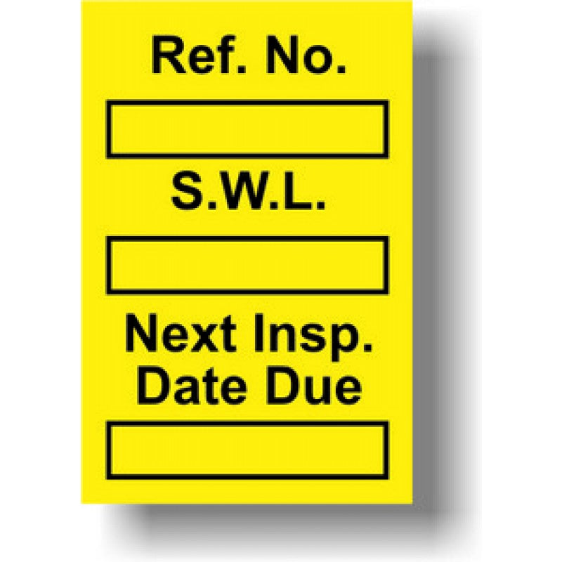 Safe Working Load Inserts (Pack of 20)